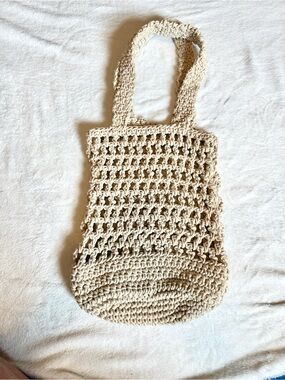 J. Crew Crochet Tote Bag in Cream
